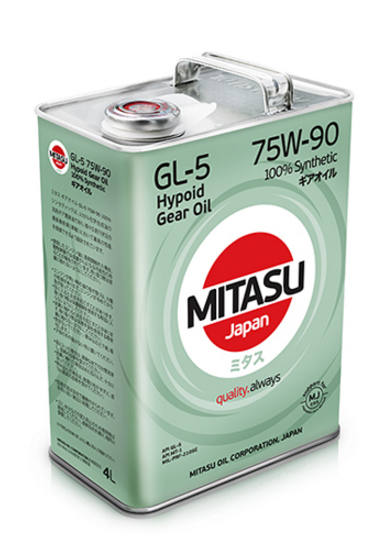 Трансмиссионное масло MITASU GEAR OIL GL-5 75W-90 4L для применения в раздаточных коробках, дифференциалах