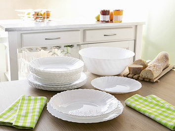 Сервиз столовый FESTON белый набор посуды 18 предметов на 6 персон