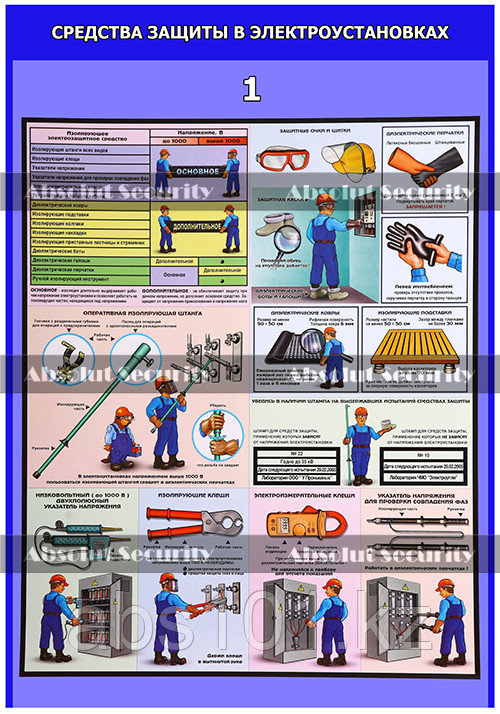 Плакат "Средства защиты в электроустановках" - фото 1 - id-p67454399