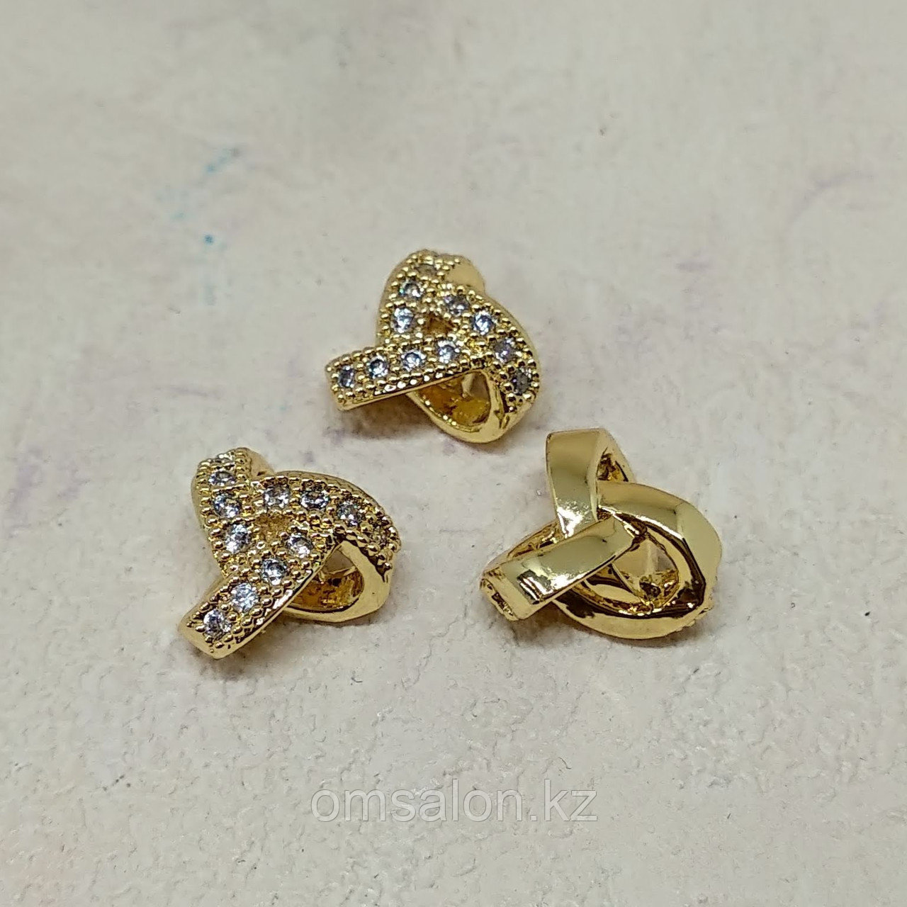 Бусина с фианитами, 10х10х5мм, фото 1