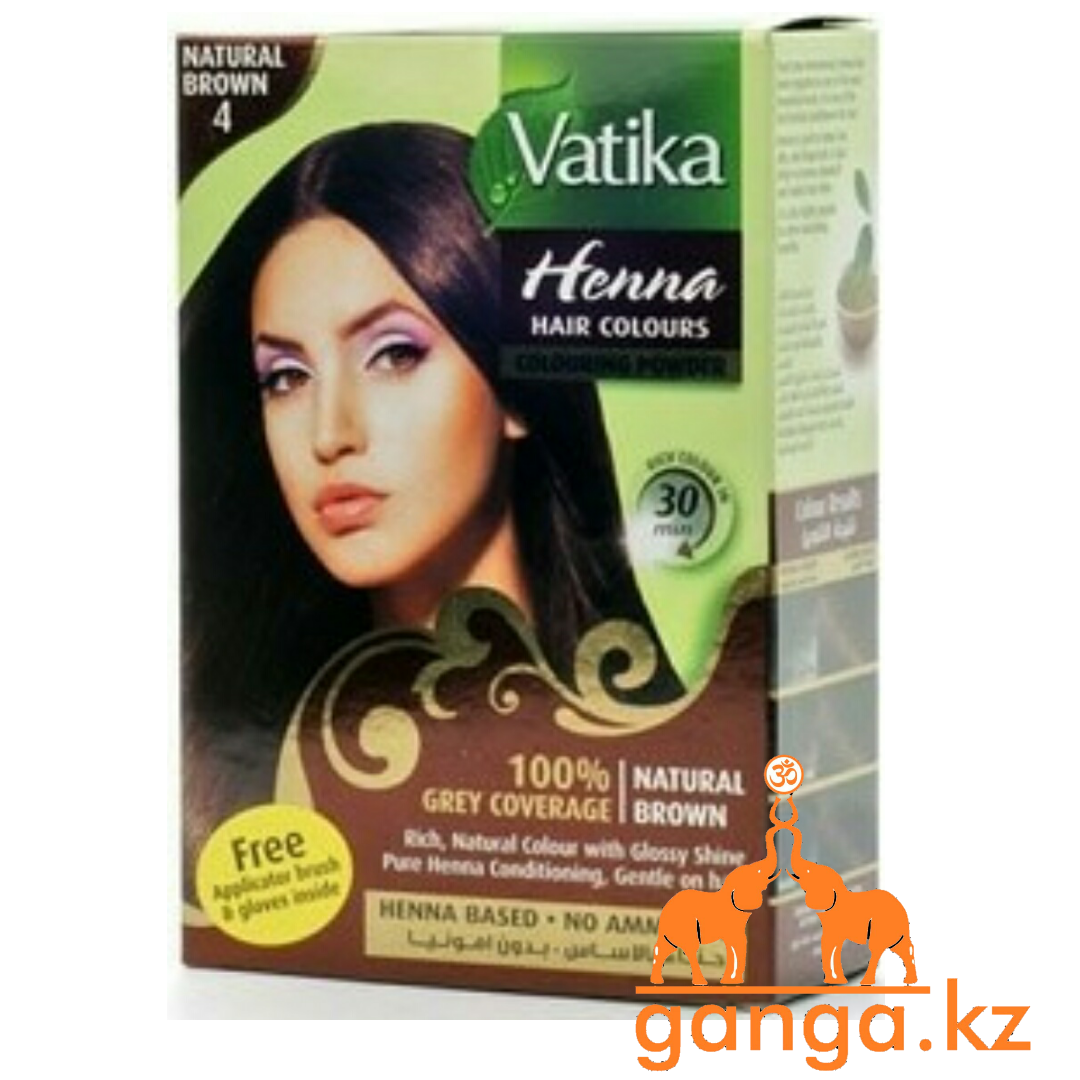 Хна для окрашивания волос Натурально-коричневая Ватика (Natural Brown Vatika DABUR), 6 шт
