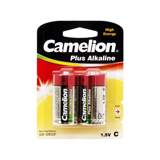 CAMELION LR14-BP2 Батарейка Plus Alkaline, C, 1.5V, 8450 mAh, 2 шт. в блистере