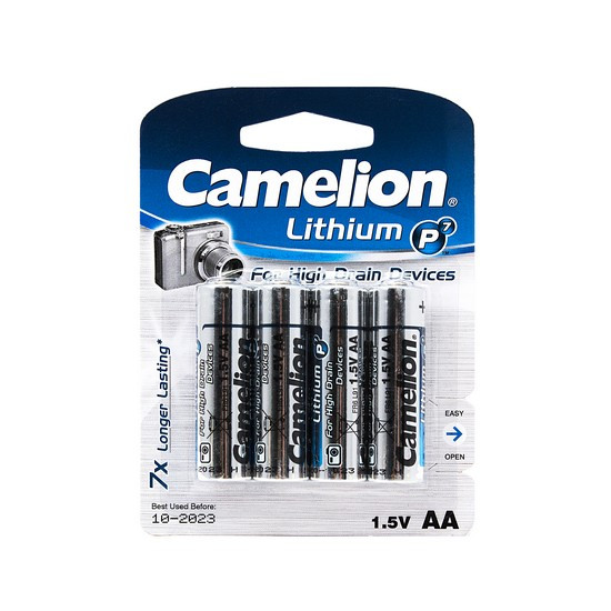 CAMELION FR6-BP4 Батарейка Lithium P7 AA, 1.5V, 3000 mAh, 4 шт. в блистере