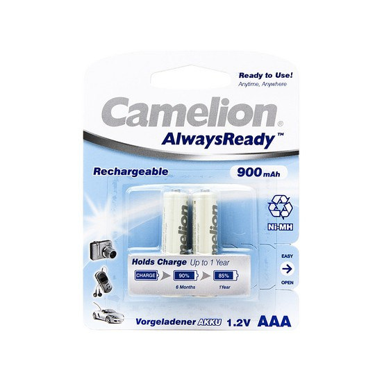 CAMELION NH-AAA900ARBP2 Аккумуляторная батарея AAA, AlwaysReady Rechargeable, 1.2V, 900 mAh, 2 шт., Блистер