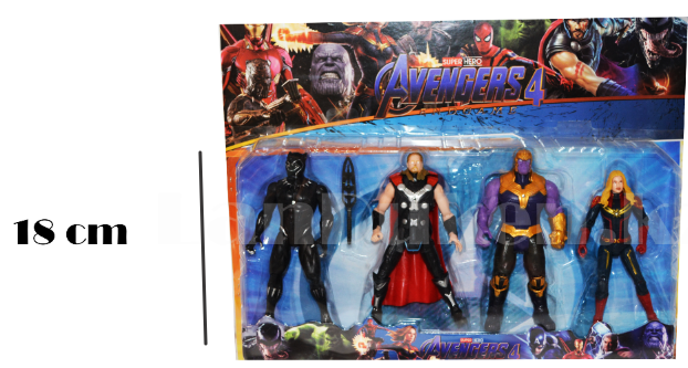Мстители (Avengers) набор фигурок (Капитан Марвел, Тор, Чёрная пантера, Танос) - фото 1 - id-p67455006