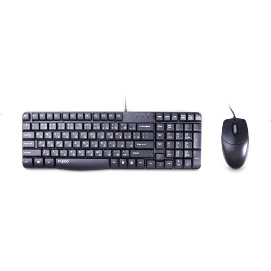 Клавиатура и мышь, USB, Rapoo N1820, Черный ,KeyBoard + mouse, Black