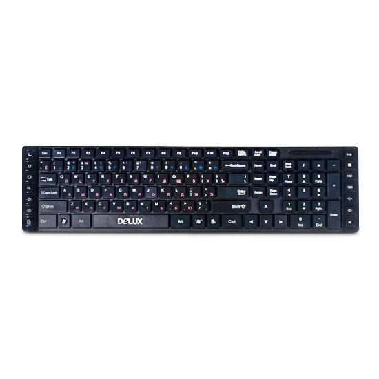 Клавиатура, Delux, DLK-1200UB, Ультратонкая, Кол-во стандартных клавиш 104, 14 мультимедиа-клавиш