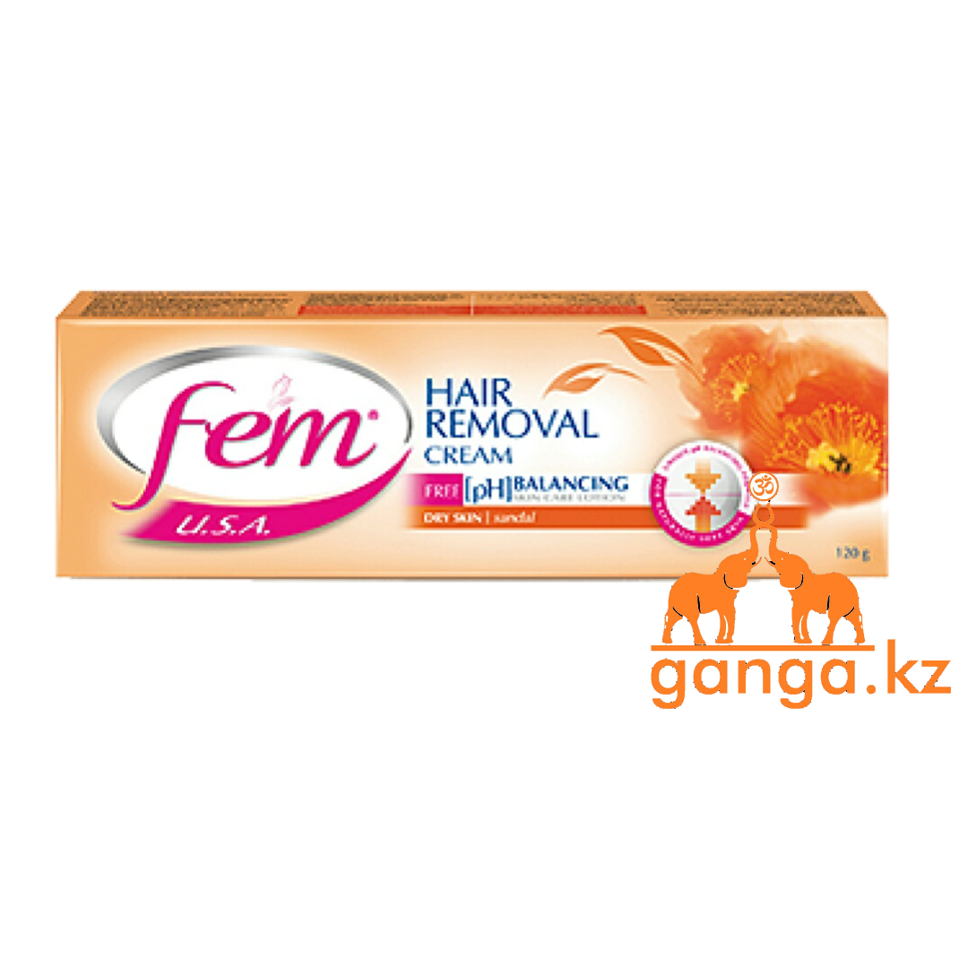 Крем для депиляции Сандал для сухой кожи (FEM Hair Removal Cream Sandal DABUR), 120 г.