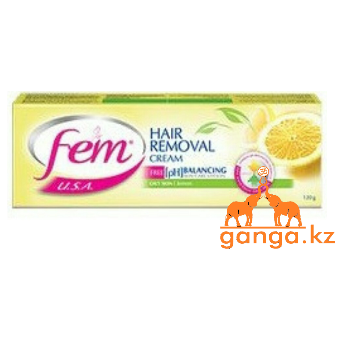Крем для депиляции Лимон для жирной кожи (FEM Hair Removal Cream Lemon DABUR), 120 г.