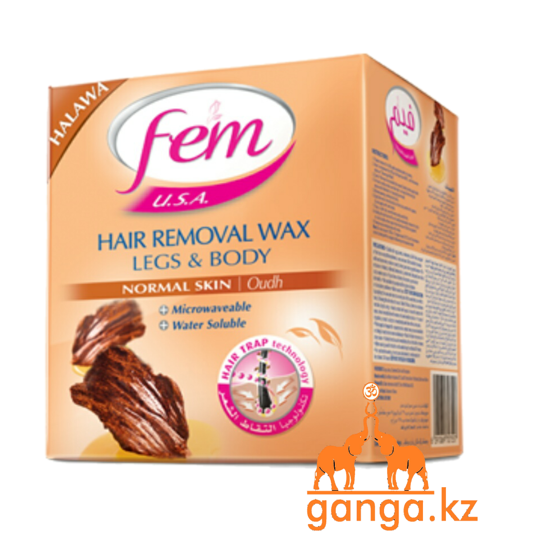 Воск для депиляции на ногах и теле (Fem hair removal wax Legs & Body Normal Skin / Oudh.), 450г