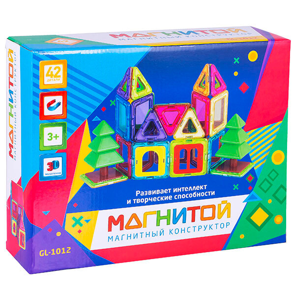 Магнитой Конструктор магнитный Дом с ёлочками (42 детали, 7 - с окном)