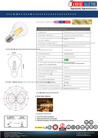 Светодиодная Лампа Эдисона декоративная FILAMENT GLOBE-6 6W 4200K, фото 2