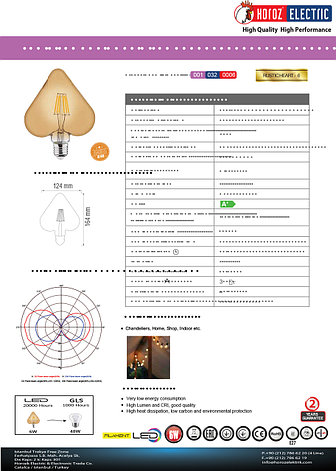 Светодиодная Лампа Эдисона декоративная RUSTIC HEART-6 6W 2200K, фото 2