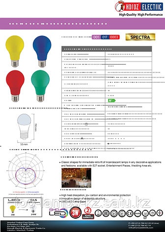 Светодиодная лампа LED цветная SPECTRA 3W зеленый, фото 2