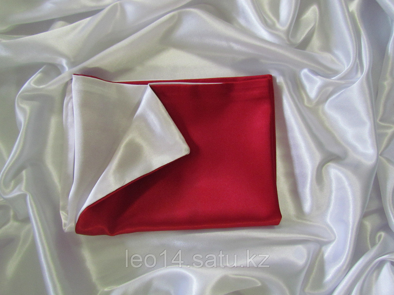 Наволочка двухцветная (бело-красная) для сублимации, 20х30 см, атлас