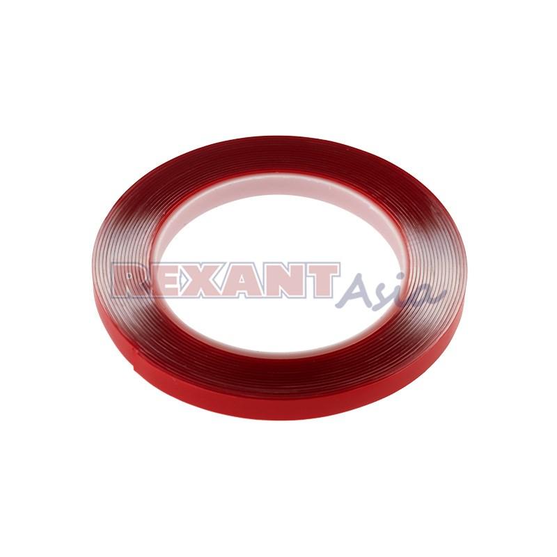 Двухсторонний скотч REXANT, прозрачный, на акриловой основе, 9 мм, ролик 5 м ( 09-6509 )