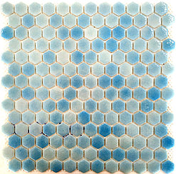 Шестигранная мозаичная плитка светло-голубой
