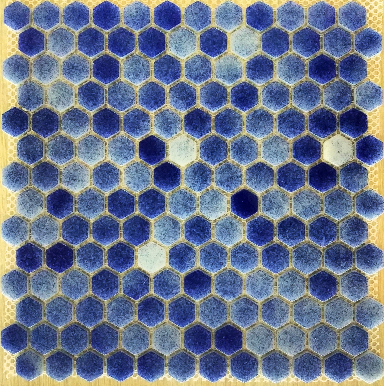 Шестигранная мозаичная плитка синий