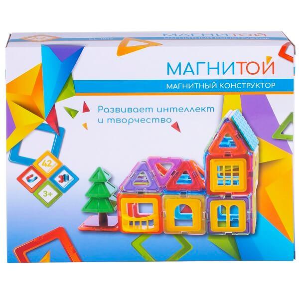 Магнитой Конструктор магнитный "Дом с ёлочкой" (42 детали)