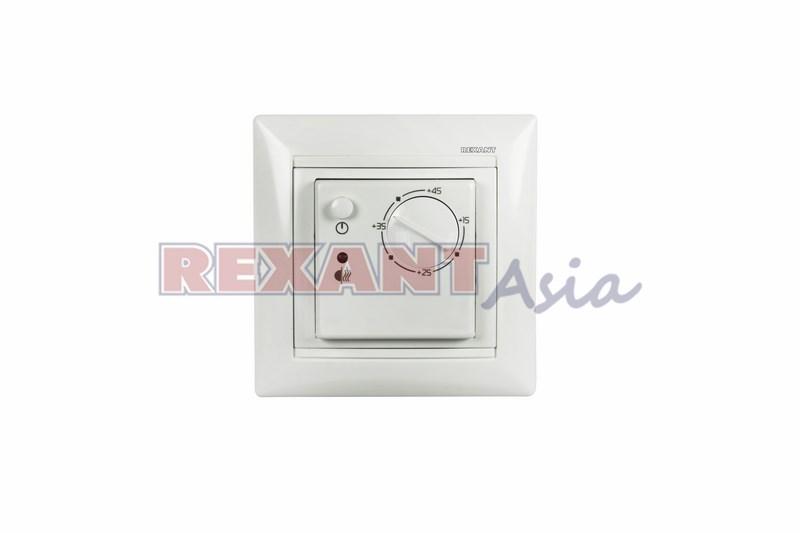 Терморегулятор механический RX-308B белый REXANT (совместим с Legrand серии Valena), (51-0562)