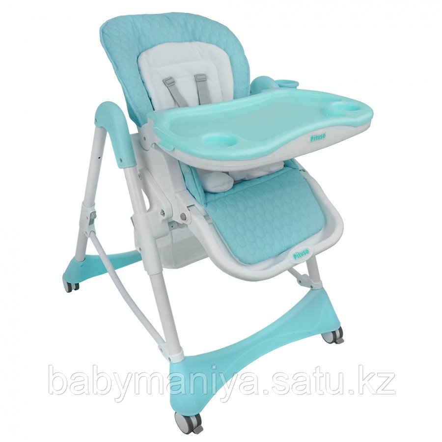 Стульчик для кормления Pituso NANA BLUE светло-бирюзовый ECO-кожа