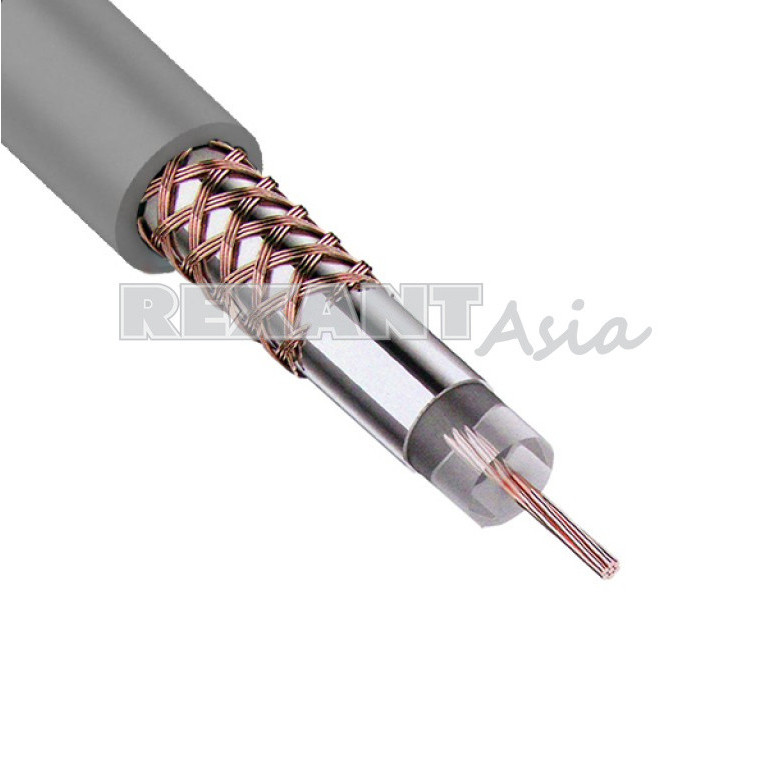 Кабель RG-58 A/U REXANT 50 Ом 64% серый бухта 100 м ( 01-2002 )