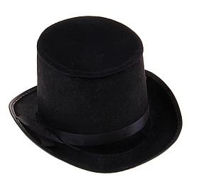 Карнавальная шляпка "Цилиндр", р-р 56-58, цвет чёрный