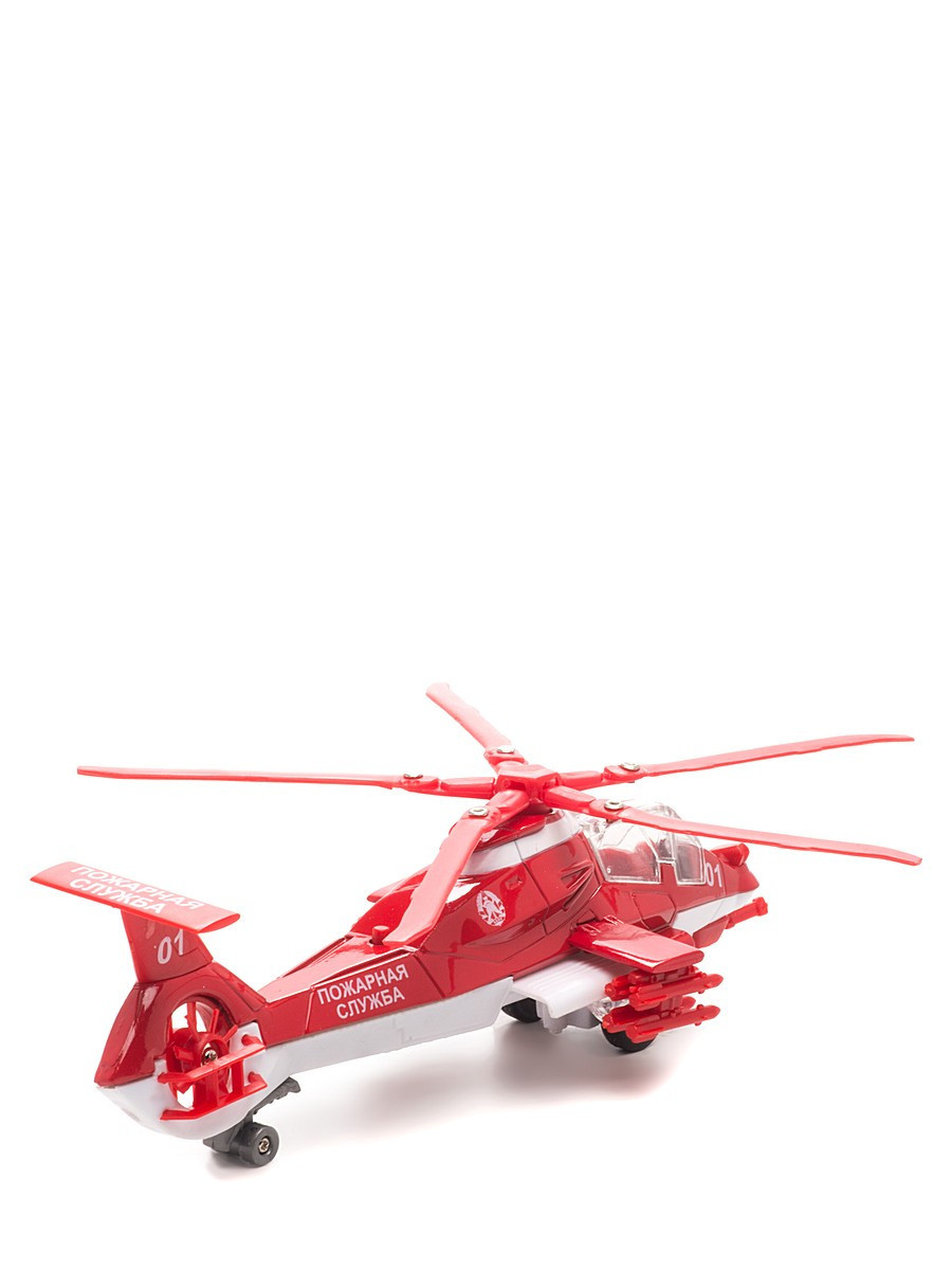Технопарк Металлическая инерционная модель вертолет "Пожарная служба" (свет, звук) - фото 2 - id-p67555078