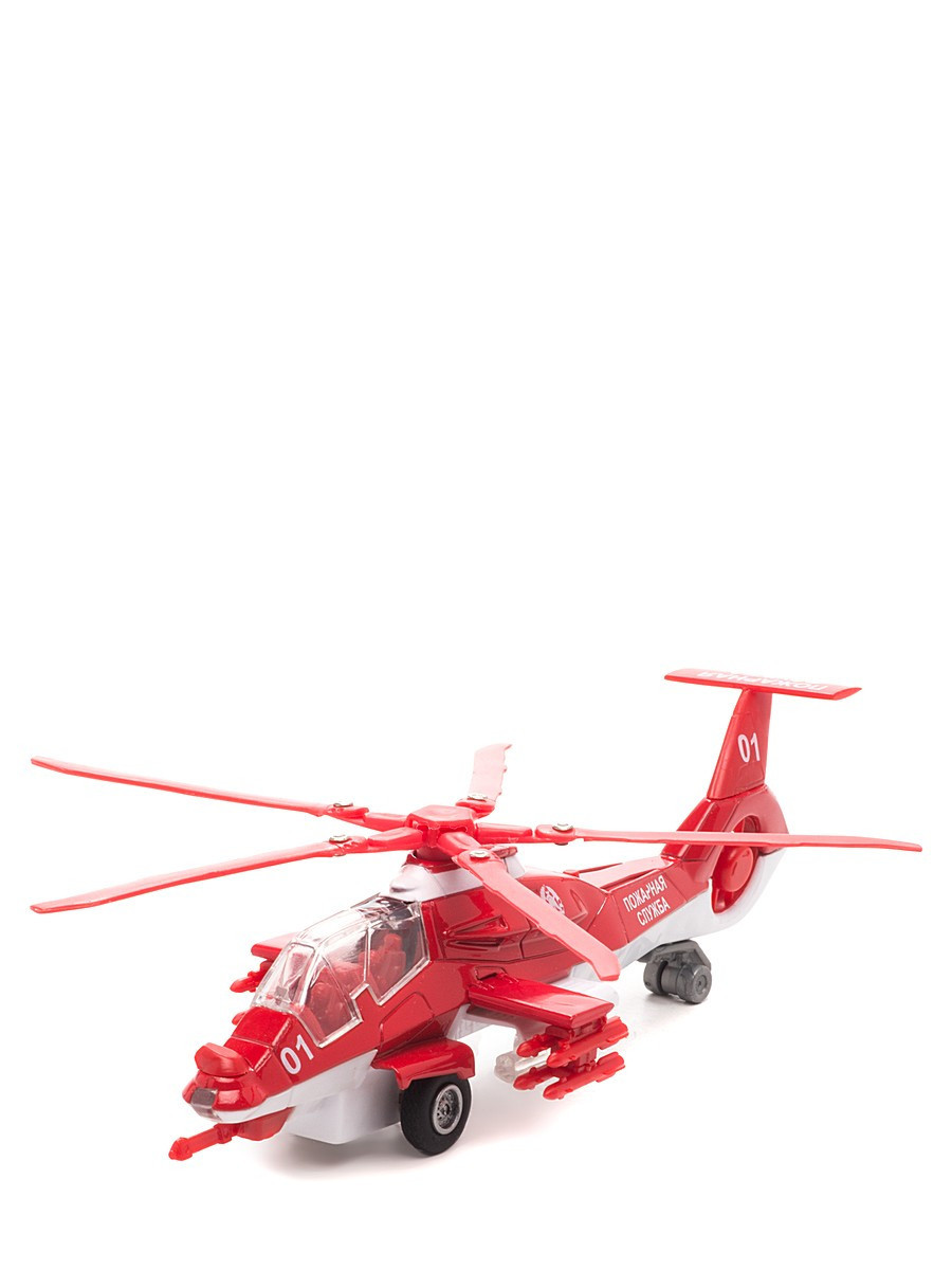Технопарк Металлическая инерционная модель вертолет "Пожарная служба" (свет, звук) - фото 1 - id-p67555078