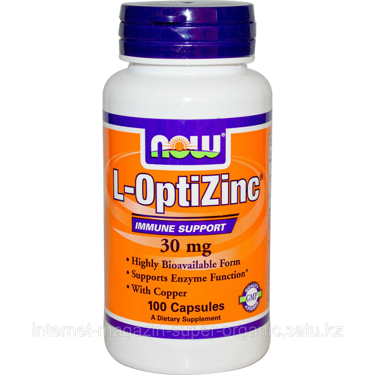 Цинк (L-OptiZinc), 30 мг, 100 капсул, Now Foods