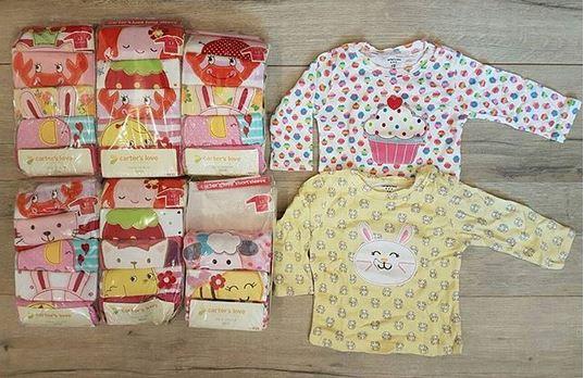 Кофточки с длинным рукавом, 5шт, Carter's, для девочки, 12 мес