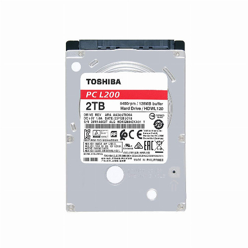 Жесткий диск внутренний Toshiba L200 HDWL120UZSVA (2Тб (2000Гб), HDD, 2,5″, Для ноутбуков, SATA) HDWL120UZSVA