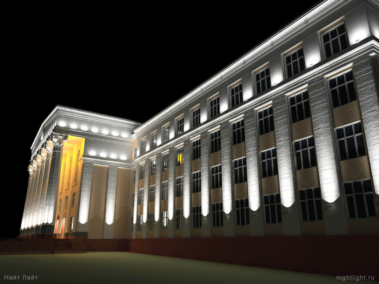 Led прожектор для колонн 24W, архитектурный с линзами, 8-10м. Светодиодный узконаправленный фасадный 24Ватт.