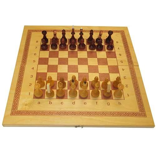 Игра 2 в 1 дерево: шашки, шахматы лакированные ES-0500 - фото 1 - id-p67625016