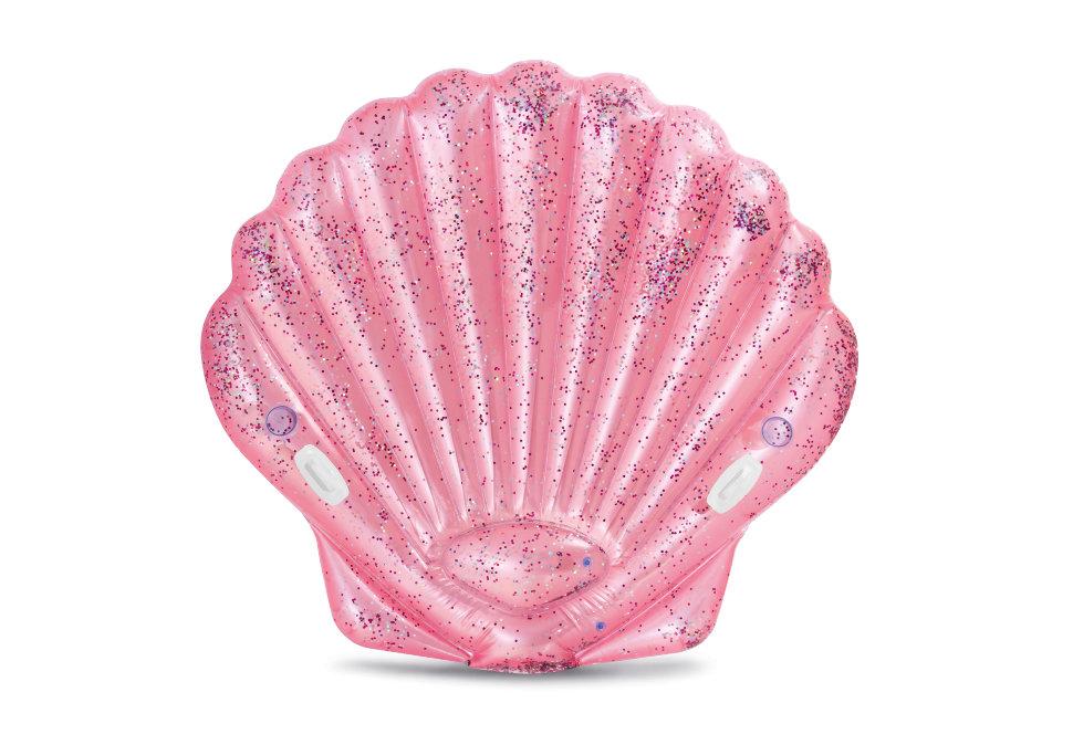 57257 Надувной матрас-игрушка «Ракушка» PINK SEASHELL ISLAND INTEX  178х165x24см