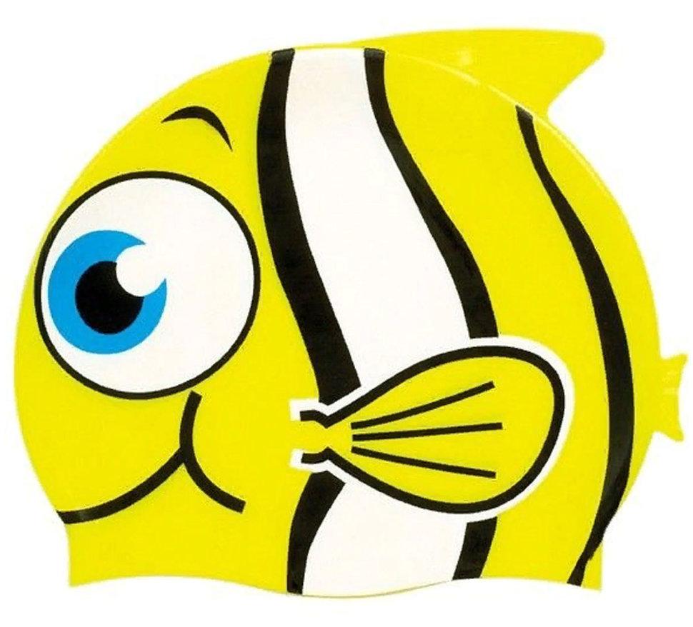 Шапочка для плавания силиконовая "Рыбка" YS30 (желтая)