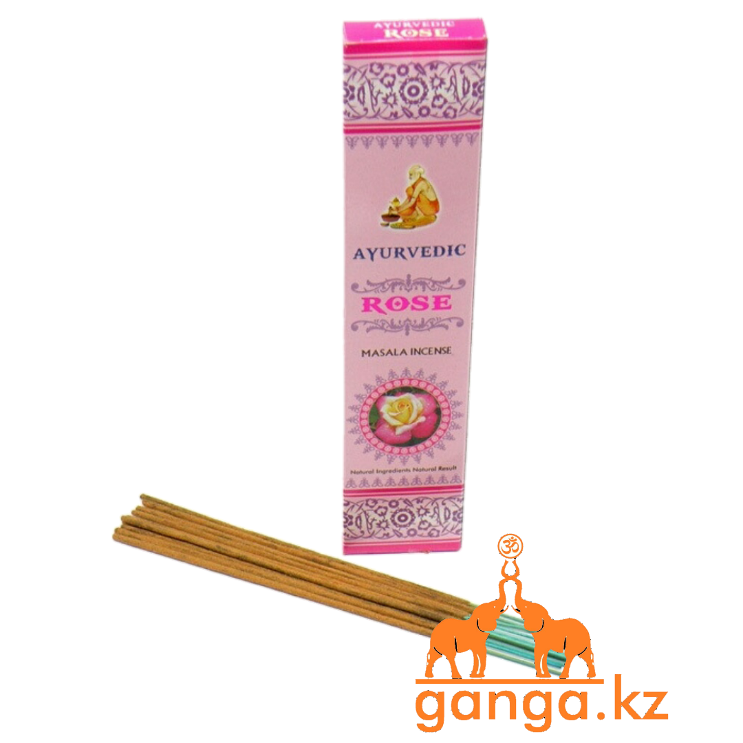 Натуральные Масала-Благовония "Роза" (Masala Incense “Rose” AYURVEDIC), 15 палочек