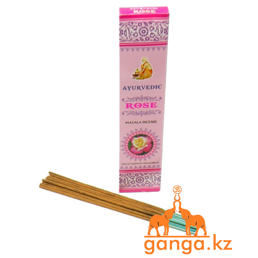 Натуральные Масала-Благовония  "Роза" (Masala Incense “Rose” AYURVEDIC), 15 палочек