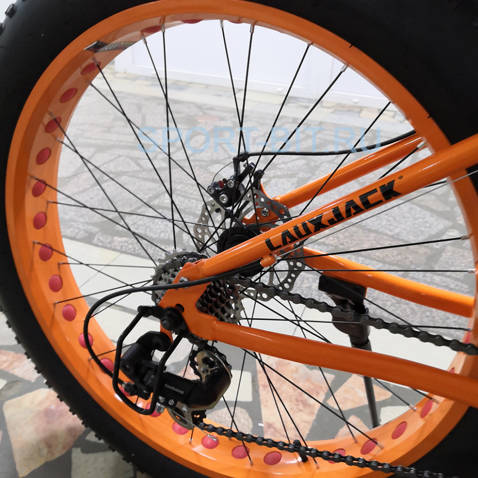 Велосипед фэтбайк LauxJack 26" складной, резина 4.0, оранжевый - фото 2 - id-p67627761