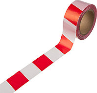 Сигнальная лента, цвет красно-белый, 50мм х 200м, ЗУБР Мастер