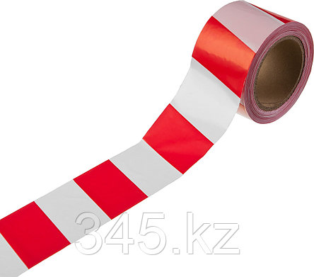 Сигнальная лента, цвет красно-белый, 75мм х 200м, ЗУБР Мастер, фото 2