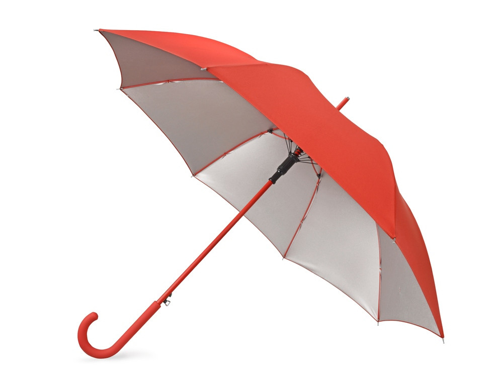 Зонт-трость Silver Color полуавтомат, красный/серебристый - фото 1 - id-p67615372