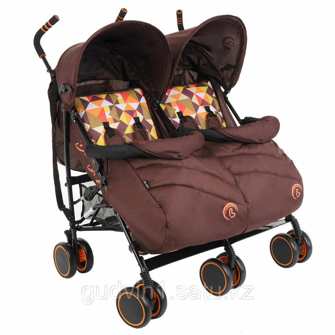BAMBOLA Коляска трость для двойни PALLINO КОФЕ COFFE HP-306S