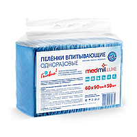 Пеленка впитывающая одноразовая "Медмил" 60*90 см. с САП гелевая "Люкс" №30