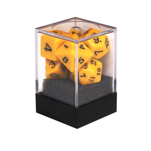 Набор кубиков Единорог желтый, D4, D6ц, D8, D10, D12, D20, D%