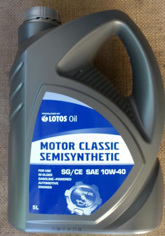 Моторное масло LOTOS SEMISYNTHETIC MOTOR CLASSIC 10w40 5 литров