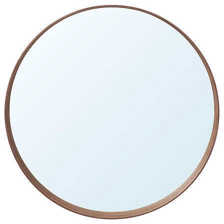 Зеркало СТОКГОЛЬМ диаметр 80 см шпон грецкого ореха ИКЕА, IKEA, фото 2