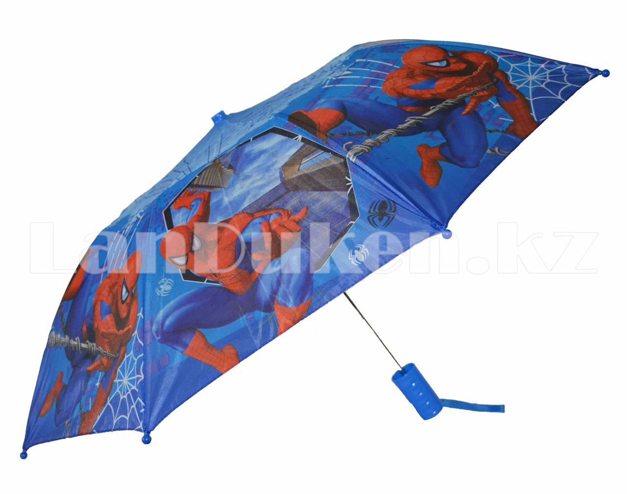 Зонт детский Человек паук складной синий