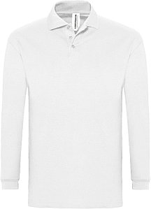 Футболка поло с длинным рукавом | Белая | 200 г/м² 2XL