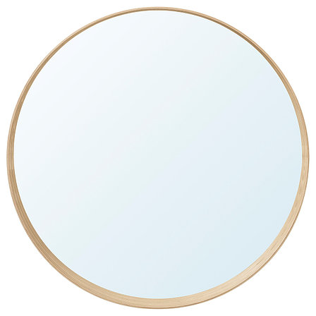 Зеркало СТОКГОЛЬМ диаметр 80 см ясеневый шпон ИКЕА, IKEA, фото 2